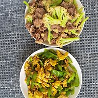 花菜羊肉+辣椒鸡蛋的做法图解9