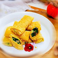 #加油 卡塔尔#荠菜豆干响铃卷的做法图解13