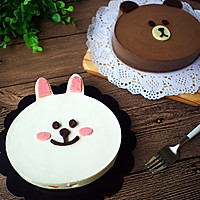 布朗熊&可妮兔（巧克力&酸奶慕斯蛋糕）的做法图解16