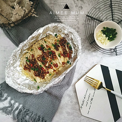 无需烤箱的蒜香烤金针菇