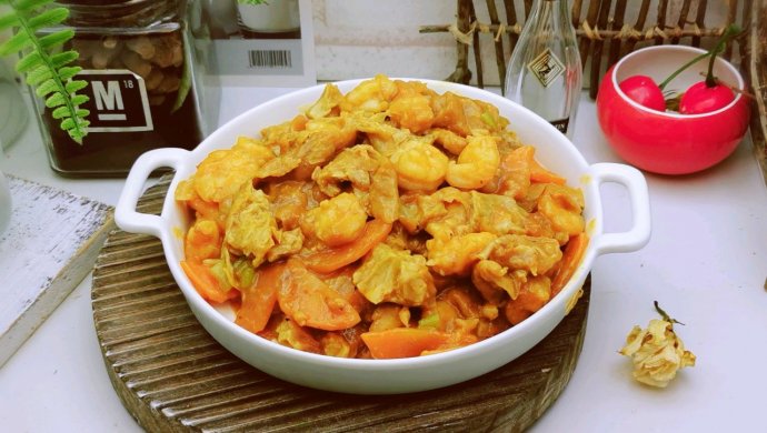 咖喱鲜虾烩面筋