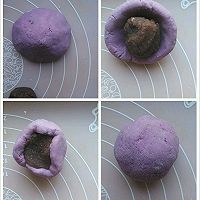豆沙馅水晶紫薯饼——健康美味蒸出来的做法图解4
