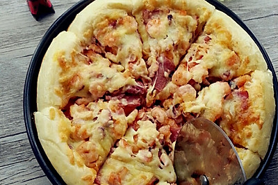 海鲜培根披萨（自制9寸披萨皮）
