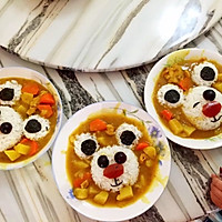 不用磨具的小熊咖喱饭#咖喱蒙太奇#的做法图解1