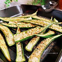 椒盐烤秋葵#安佳儿童创意料理#的做法图解6