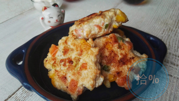 健康减脂的鸡肉蔬菜饼【节后减脂餐主题】