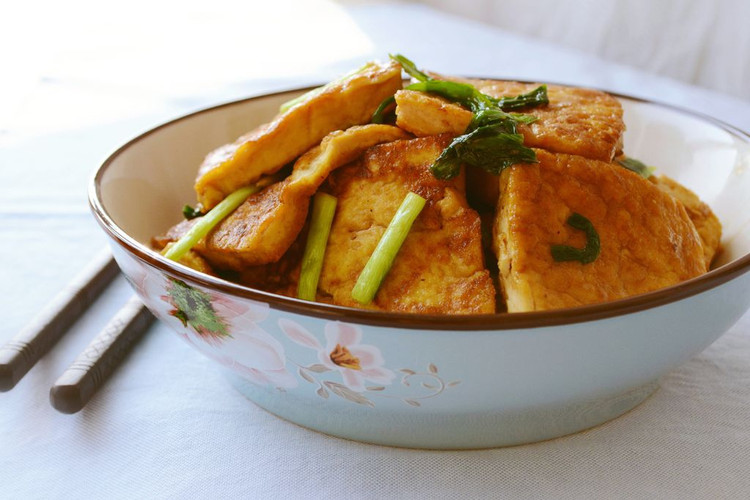 72期 韭菜烩豆腐（年夜菜之二）的做法