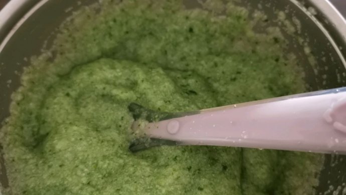 辅食，油菜泥米粉