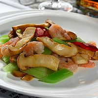 松茸炒鲜虾 的做法图解4