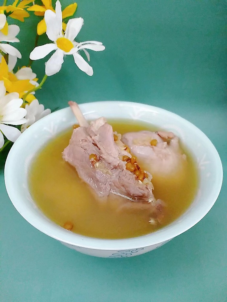 绿豆猪展汤的做法