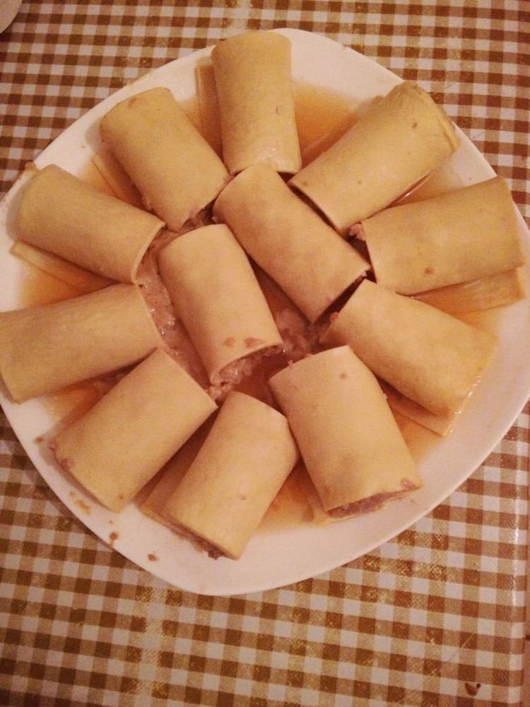 肉末豆皮卷的做法