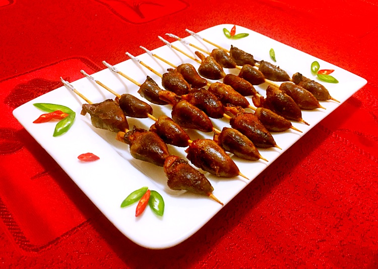 烤鸡心串串