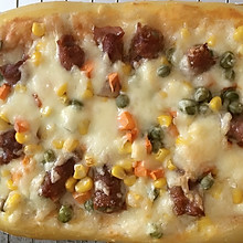 超简单快手系列之培根玉米方披萨