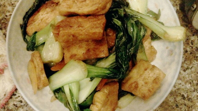 小青菜煎豆腐的做法