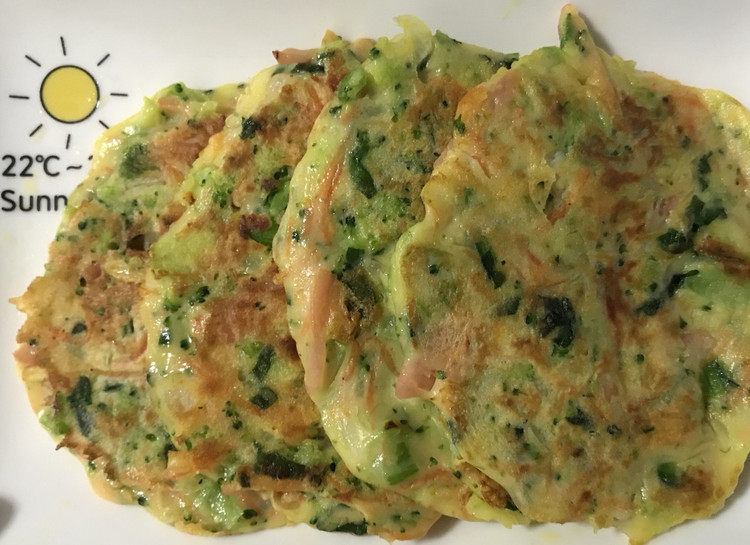宝宝牛奶鸡蛋蔬菜饼的做法