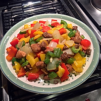 三色彩椒炒鸡丁的做法图解6