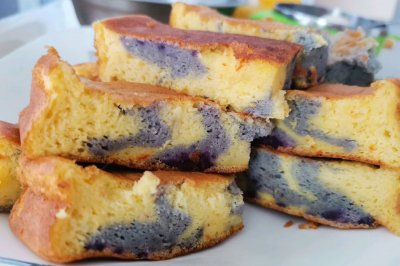 南瓜紫薯双色小蛋糕（家庭简易版）