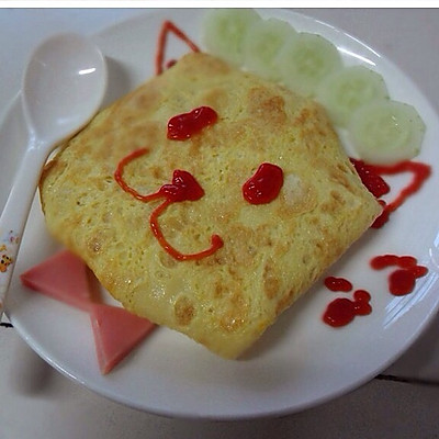 开胃食谱：小猫咪西红柿玉米蛋包饭～