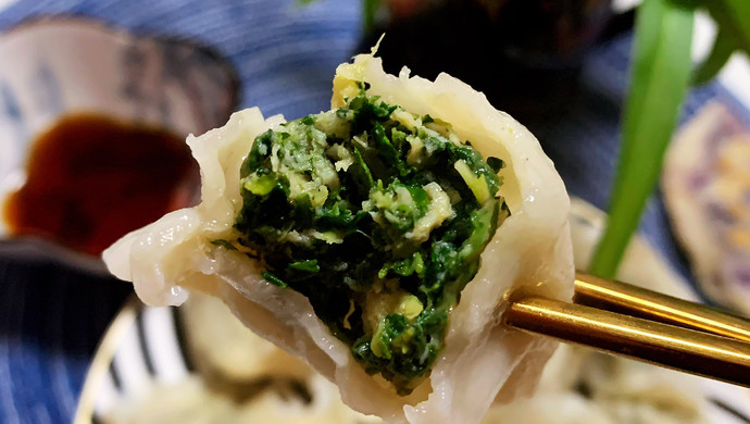 春日必吃～汁多鲜美的野生荠菜饺子～