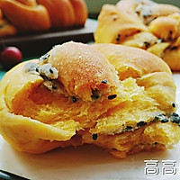 南瓜黑芝麻油酥面包#蒸派or烤派#的做法图解17