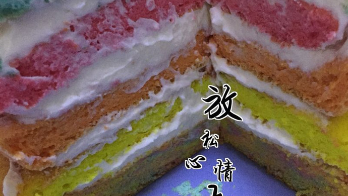 6寸圆盘彩虹蛋糕