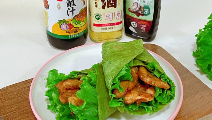 菠菜味鸡肉卷饼