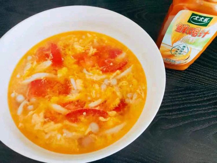 西红柿白玉菇鸡蛋汤的做法