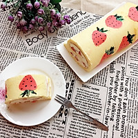 草莓奶油蛋糕卷#舌尖上的春宴#的做法图解17