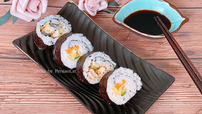鳗鱼紫菜包饭寿司卷，简单易做