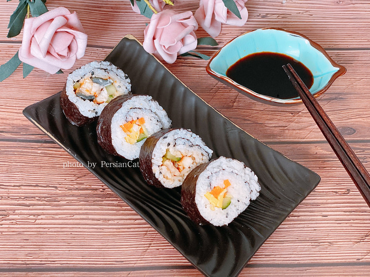 鳗鱼紫菜包饭寿司卷，简单易做的做法