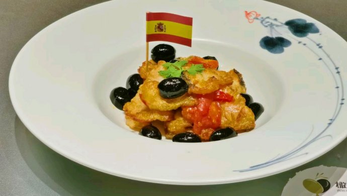 西班牙黑橄榄炒鱼片