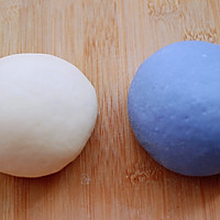 蝶豆花双色花样馒头#网红美食我来做#的做法图解5