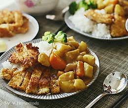 咖喱鸡排饭【炸鸡排】的做法