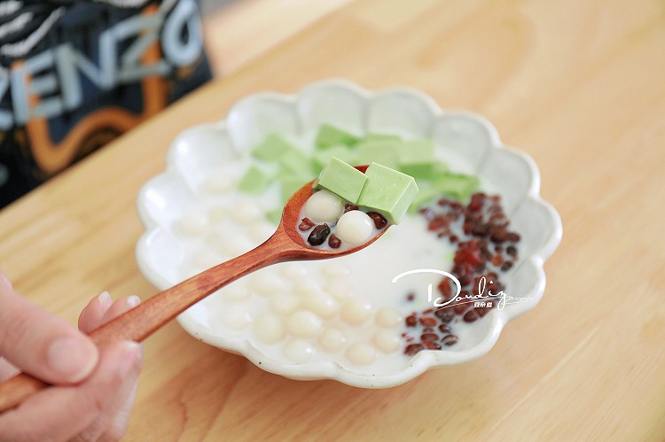 椰汁抹茶布丁白玉丸子的做法