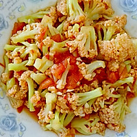 菜花炒西红柿的做法图解1