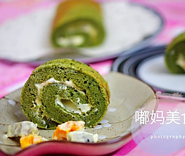 绿茶水果蛋糕卷的做法