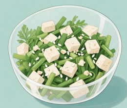 蒿子杆拌豆腐的做法