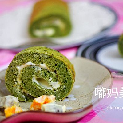 绿茶水果蛋糕卷