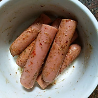 孜然芝麻火腿肠的做法图解4