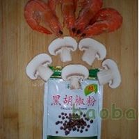 口蘑黑椒北极虾  的做法图解1