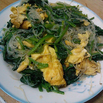 菠菜粉丝炒鸡蛋