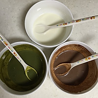 三色雪糕(奶香麦脆、巧克力溶豆、抹茶红豆)的做法图解2