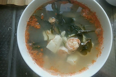 虾仁豆腐海带汤（快手菜）