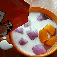 紫淮山红薯加奶糖水的做法图解12