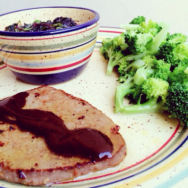 ｛Cook for health｝牛排+西兰花+苋菜