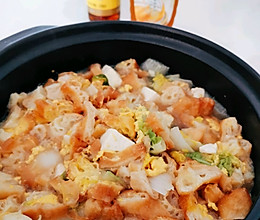 菊花菜油条汤的做法