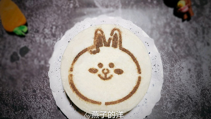 【蒸】黑米兔兔双色蒸蛋糕