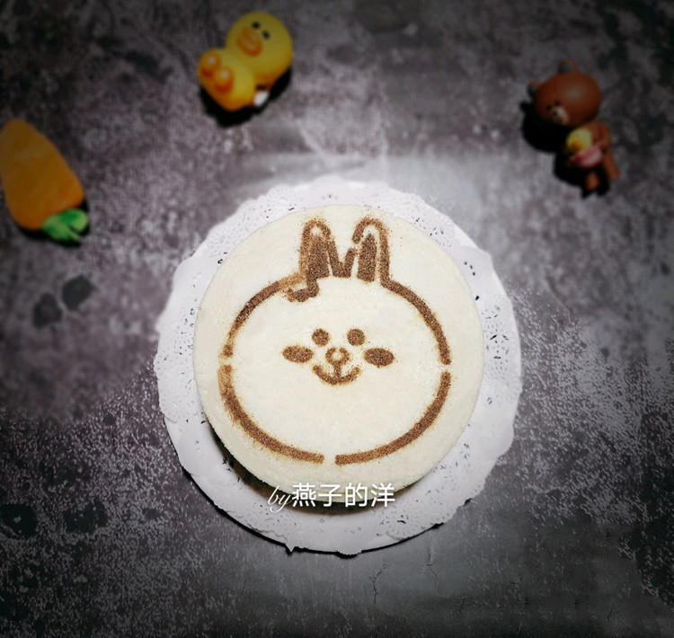 【蒸】黑米兔兔双色蒸蛋糕的做法