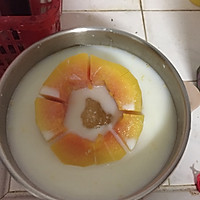 木瓜冰糖炖牛奶的做法图解3