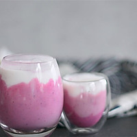 超级梦幻淡紫色的火龙果渐层酸奶的做法图解6